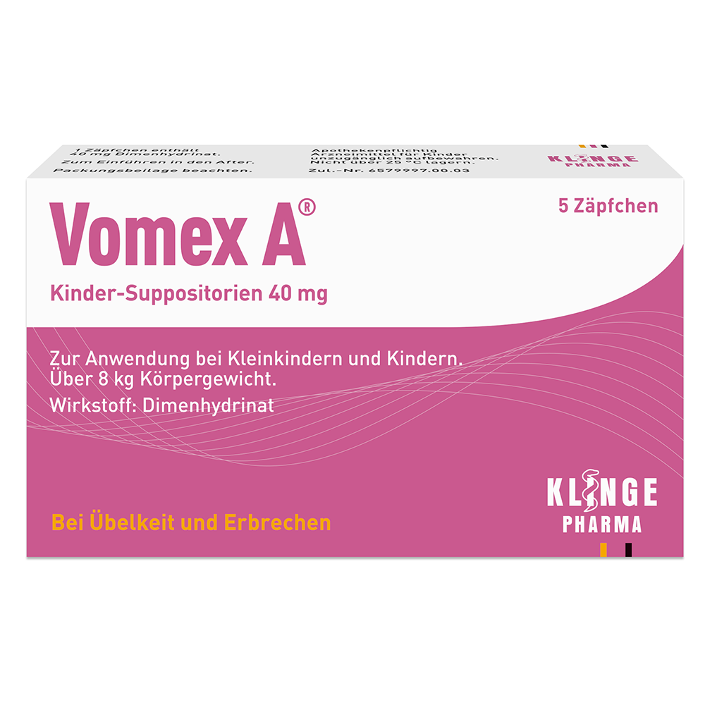 Vomex A Kinder Zäpfchen 40mg (5 Stk)