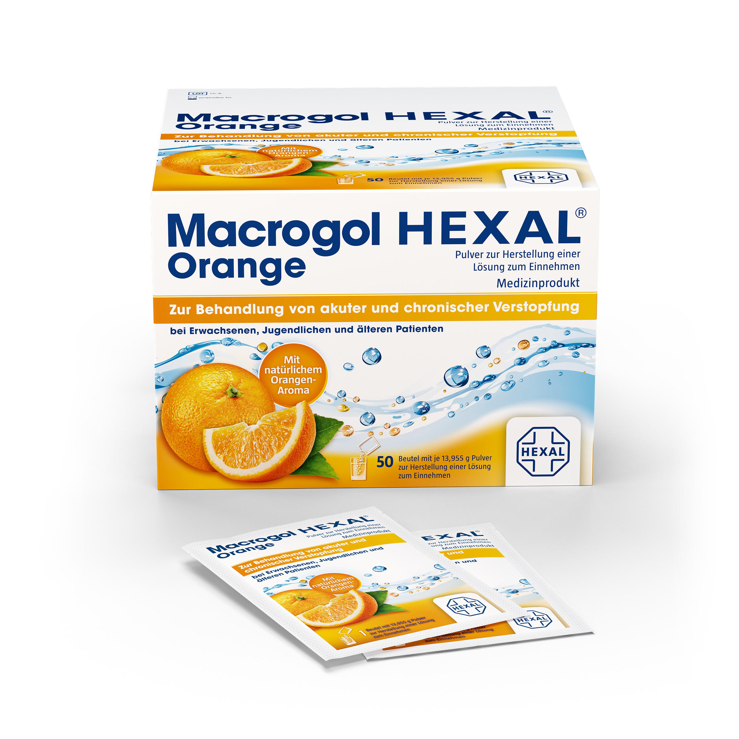 MACROGOL HEXAL Orange Plv.z.Her.e.Lsg.z.Einn.Btl. (50 Stk)