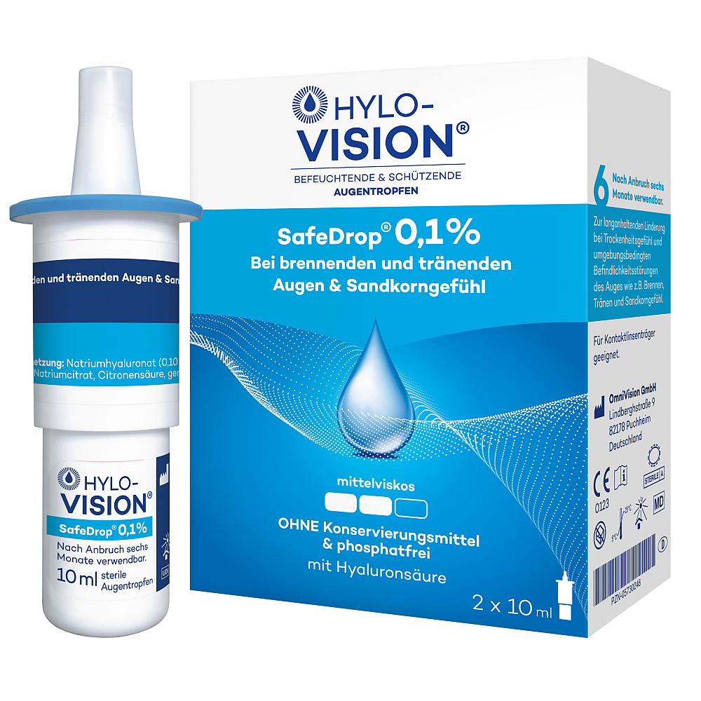 Hylo-Vision Safedrop 0,1% Augentropfen (2x10 ml)