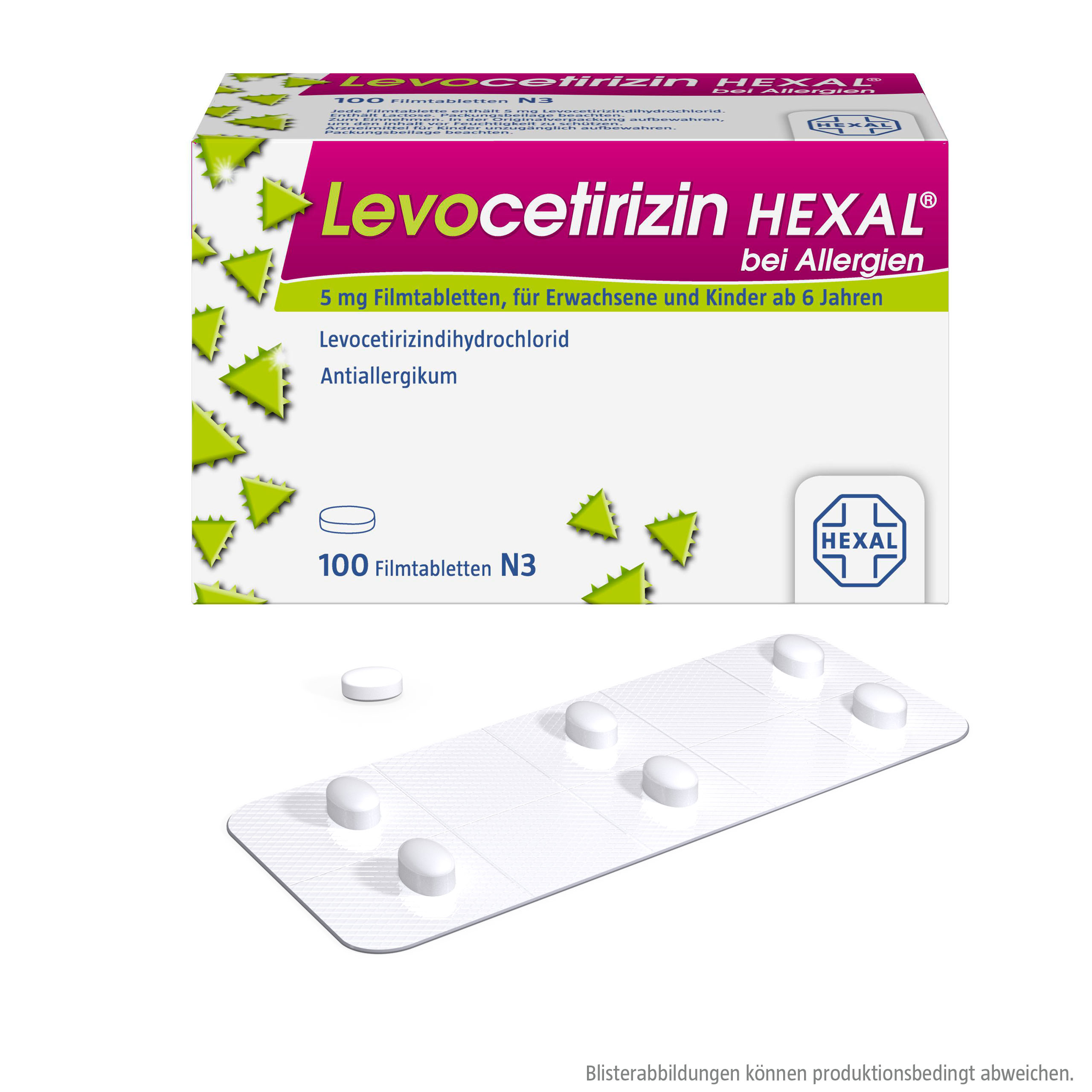 Levocetirizin Hexal bei Allergien 5 mg Filmtabletten (100 Stk)
