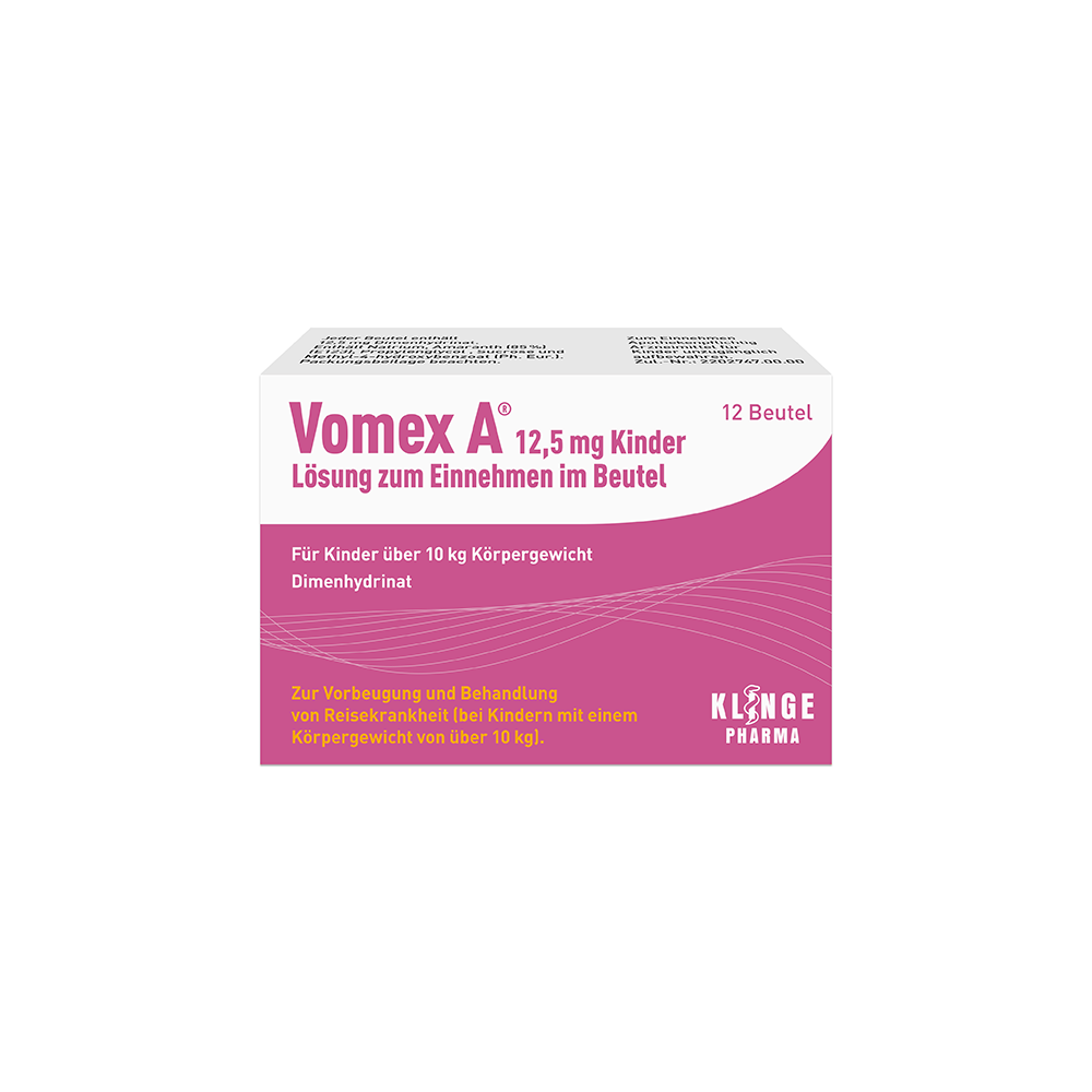 Vomex A 12,5 mg Kinder Lösung zum Einnehmen im Beutel (12 Stk)