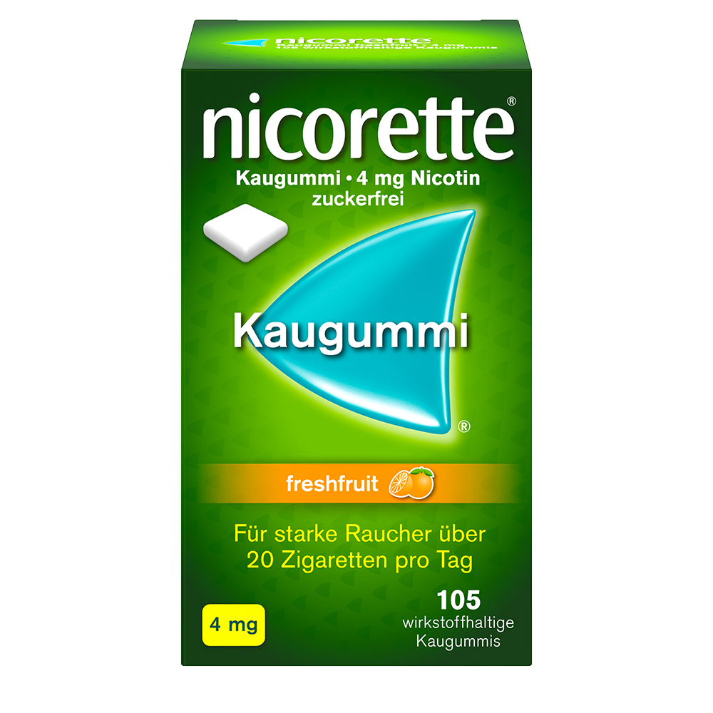 Nicorette Kaugummi 4 mg freshfruit (105 Stk)