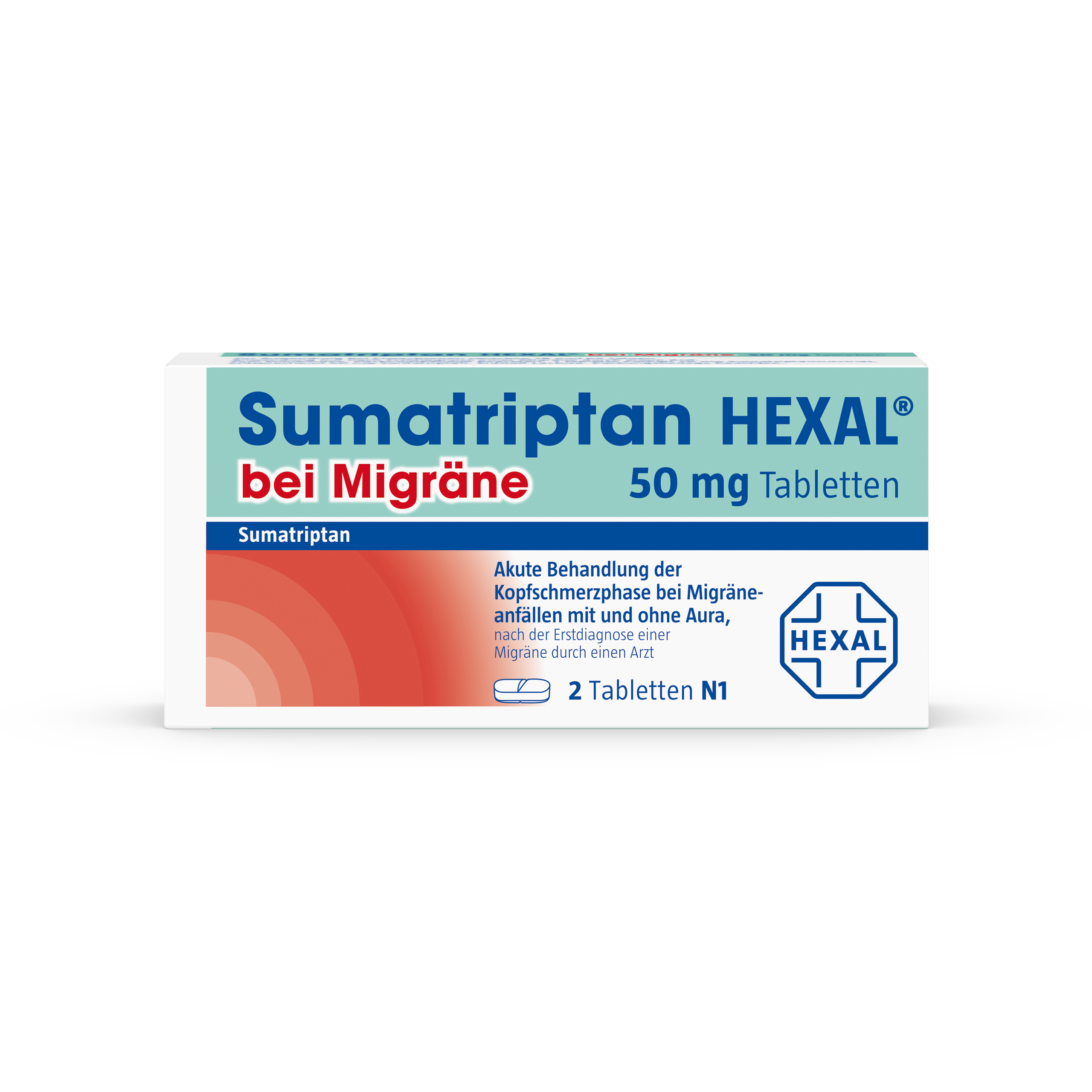 Sumatriptan Hexal bei Migräne 50 mg Tabletten (2 Stk)