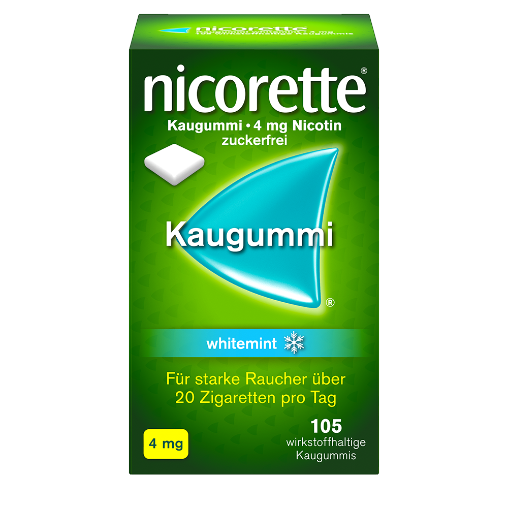 Nicorette Kaugummi 4 mg whitemint (105 Stk)