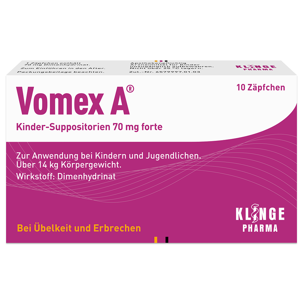 Vomex A Kinder Zäpfchen 70mg forte (10 Stk)