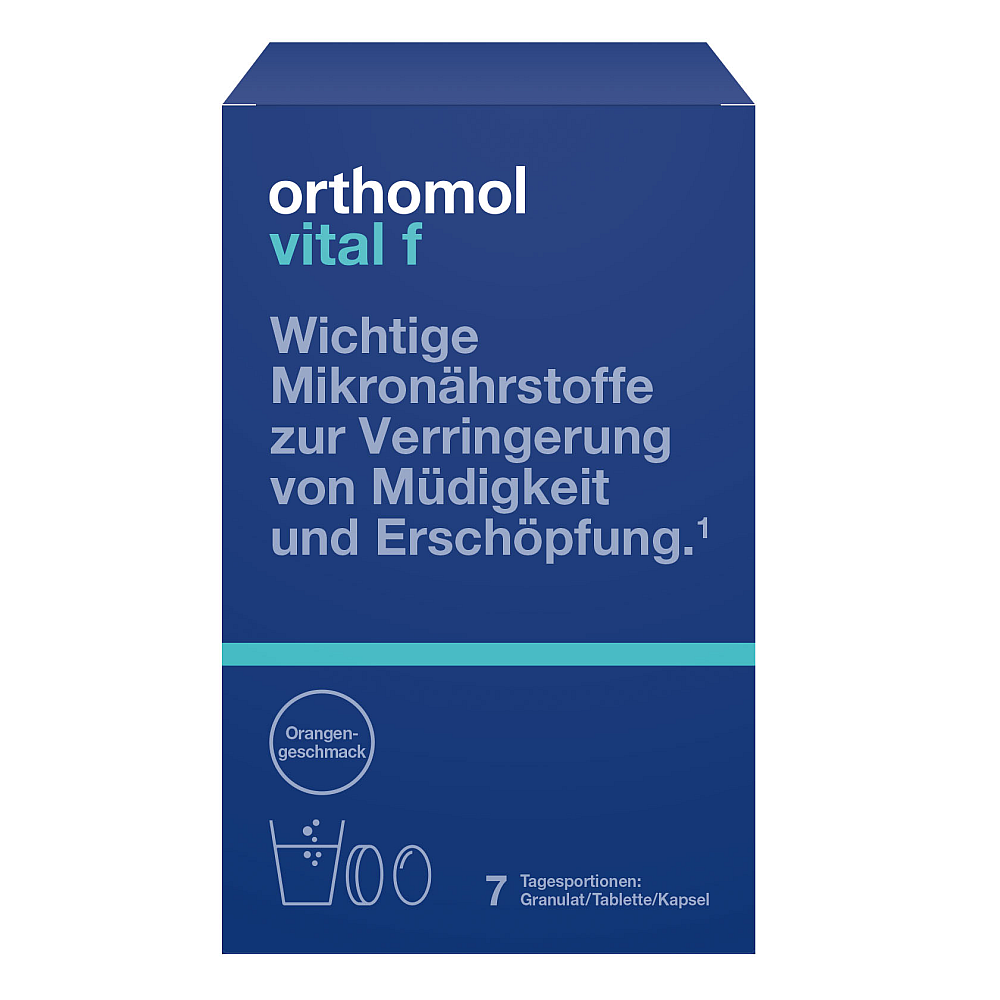 Orthomol Vital f Granulat/Tablette/Kapsel Orange (7 Stk)