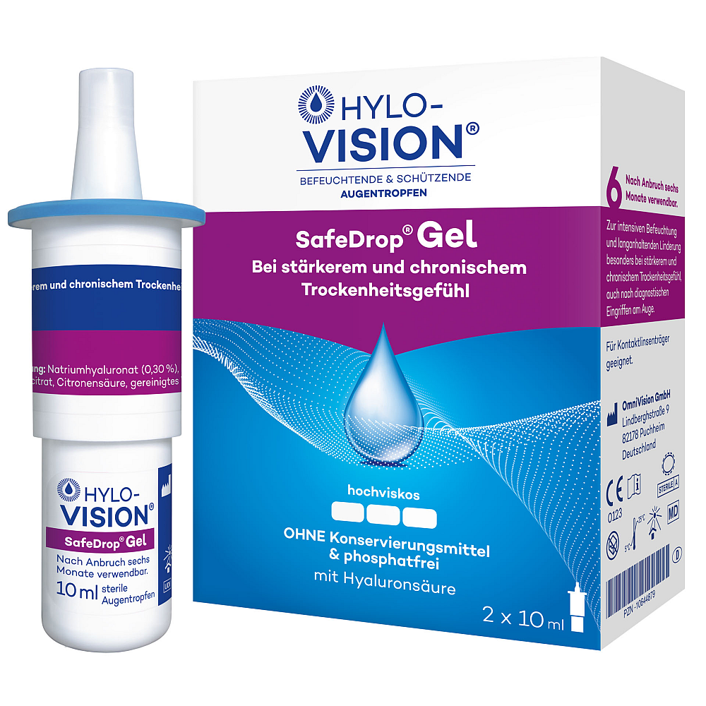 Hylo-Vision Safedrop Gel Augentropfen (2x10 ml)