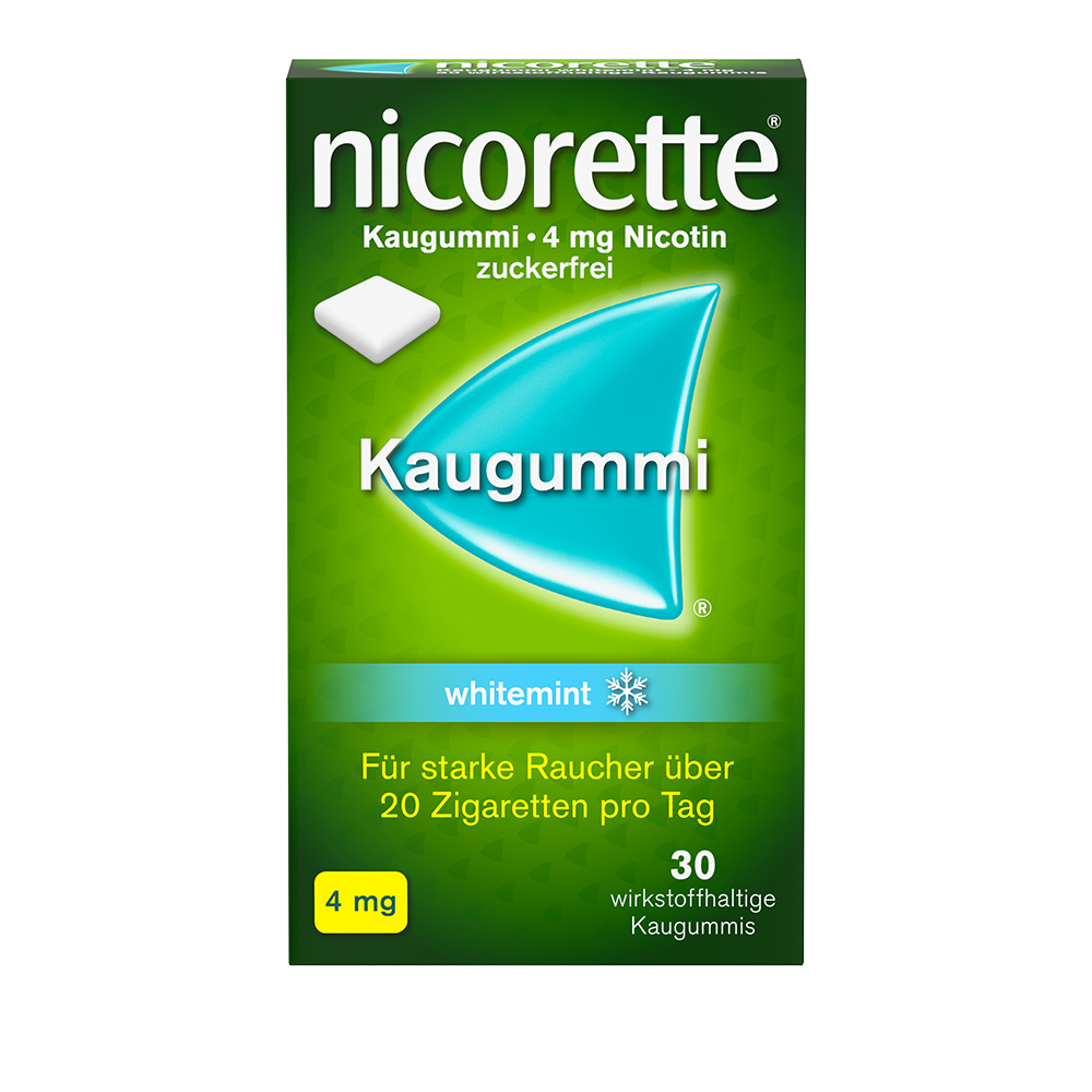 Nicorette Kaugummi 4 mg whitemint (30 Stk)