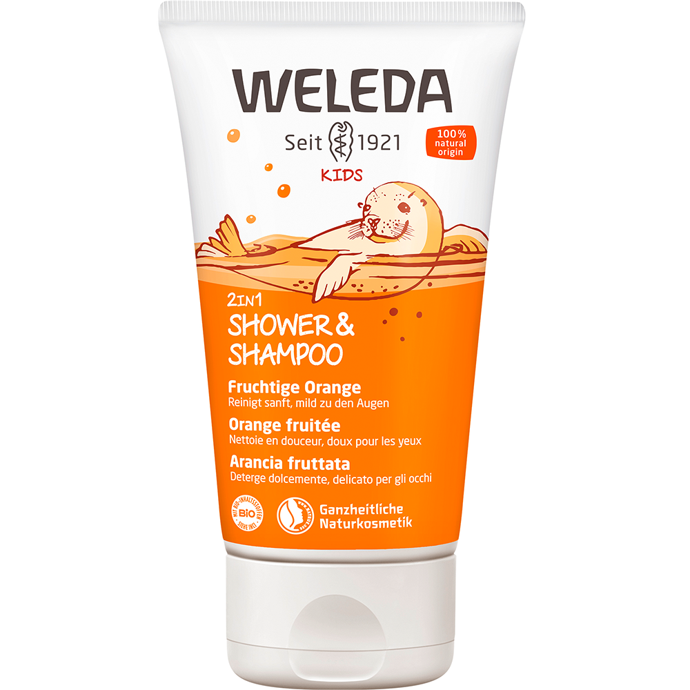 Weleda Kids 2in1 Shower & Shampoo Fruchtige Orange (150 ml)