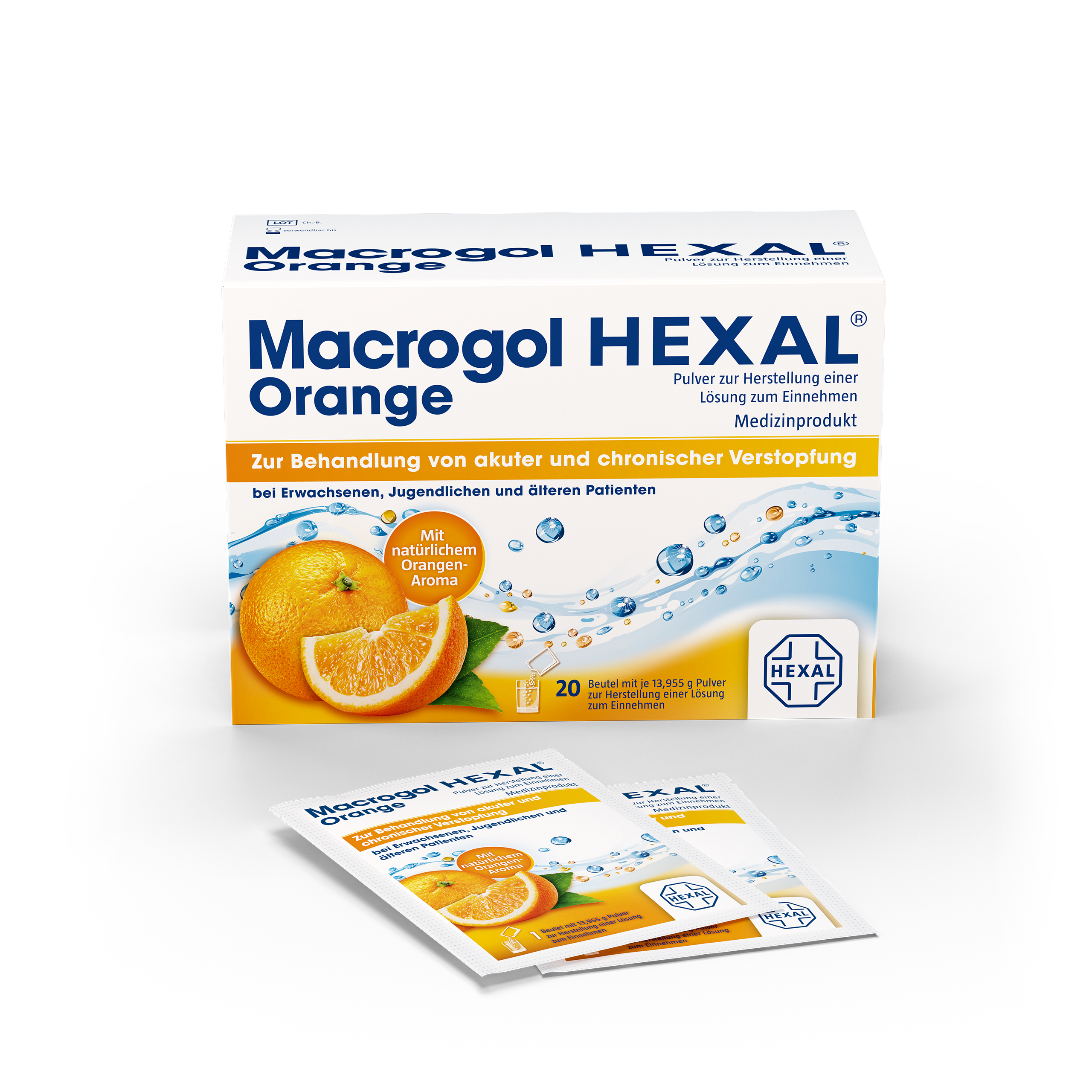 MACROGOL HEXAL Orange Plv.z.Her.e.Lsg.z.Einn.Btl. (20 Stk)