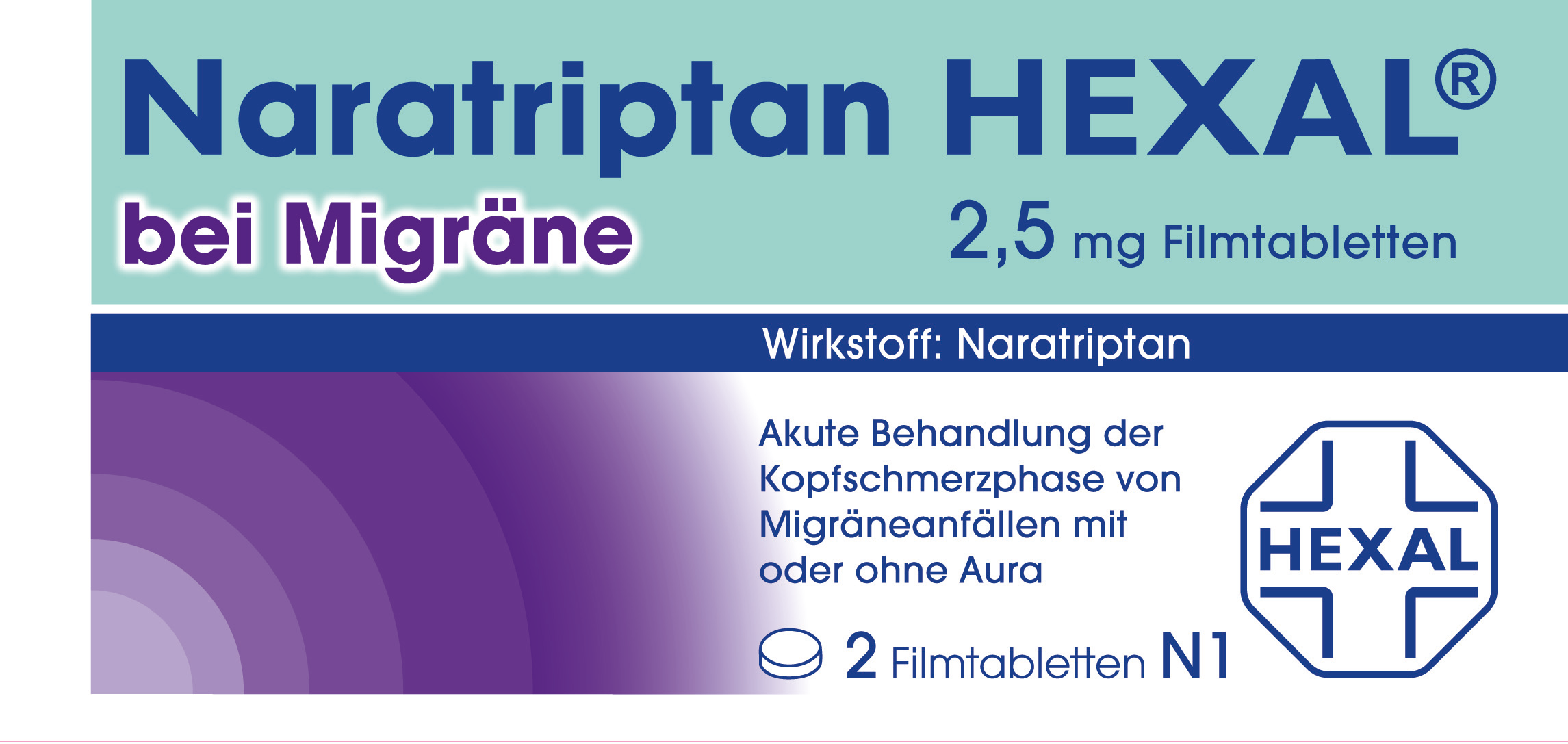 Naratriptan HEXAL bei Migräne 2,5mg (2 Stk)