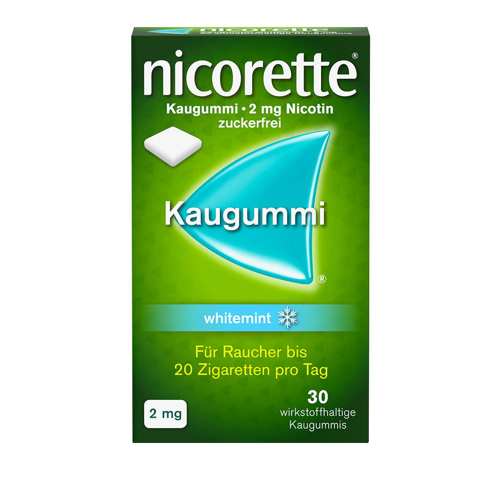 Nicorette Kaugummi 2 mg whitemint (30 Stk)